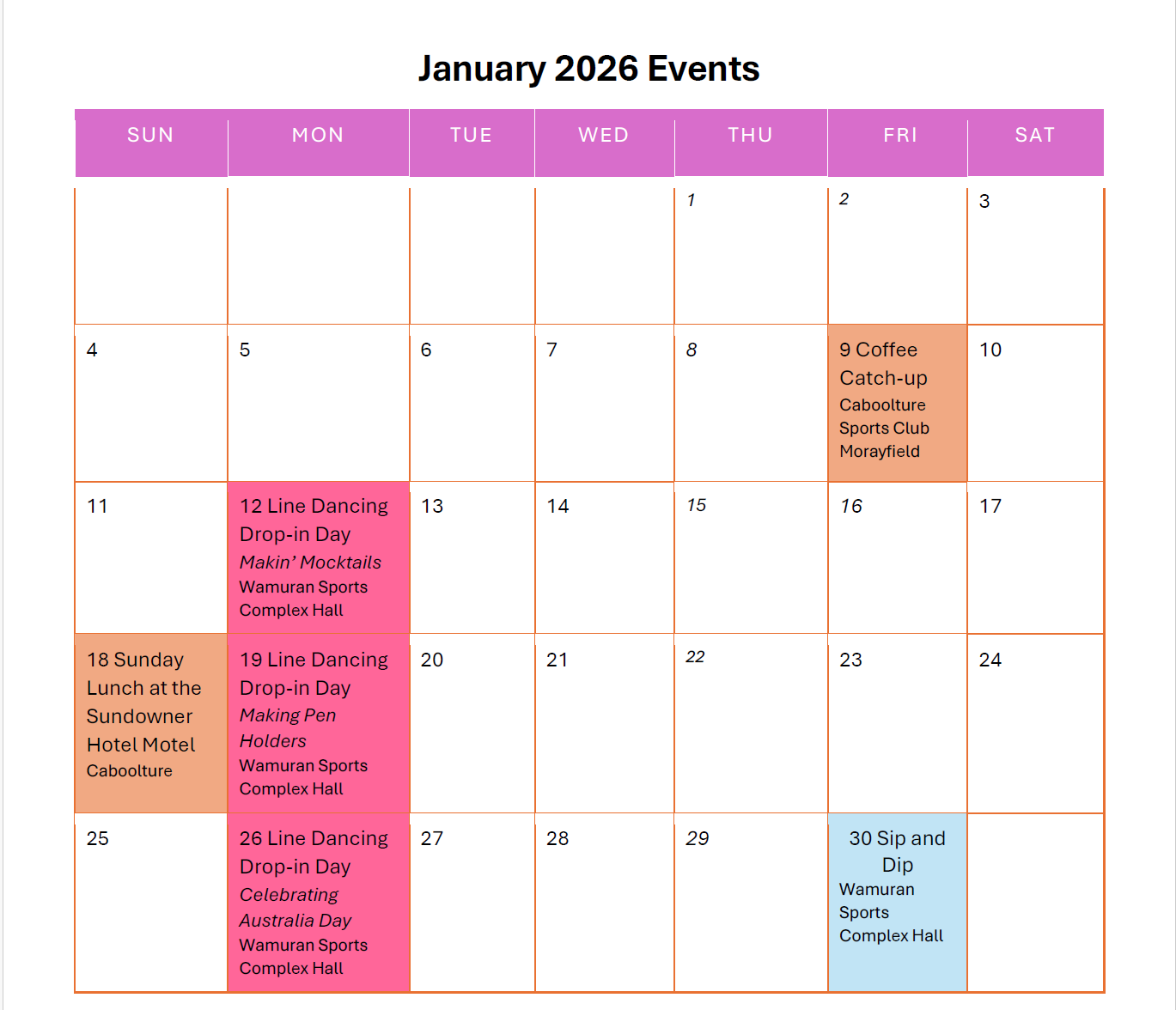 January 2026 Calendar